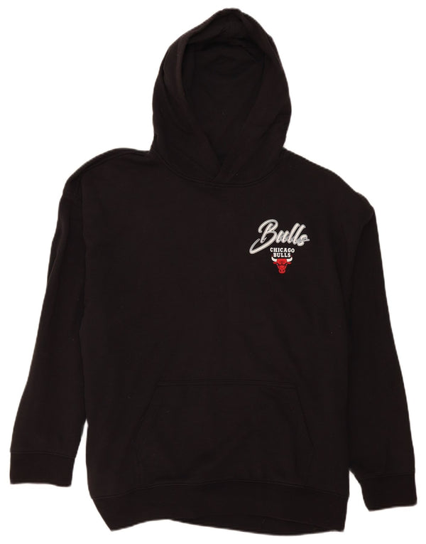 NBA Boys Chicago Bulls Grafisk Loose Fit Hoodie Jumper 13-14 år XL Sort