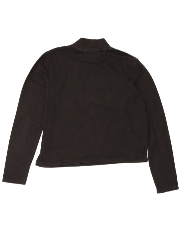 Puma Womens Crop Graphic Top Langærmet UK 12 Medium Black