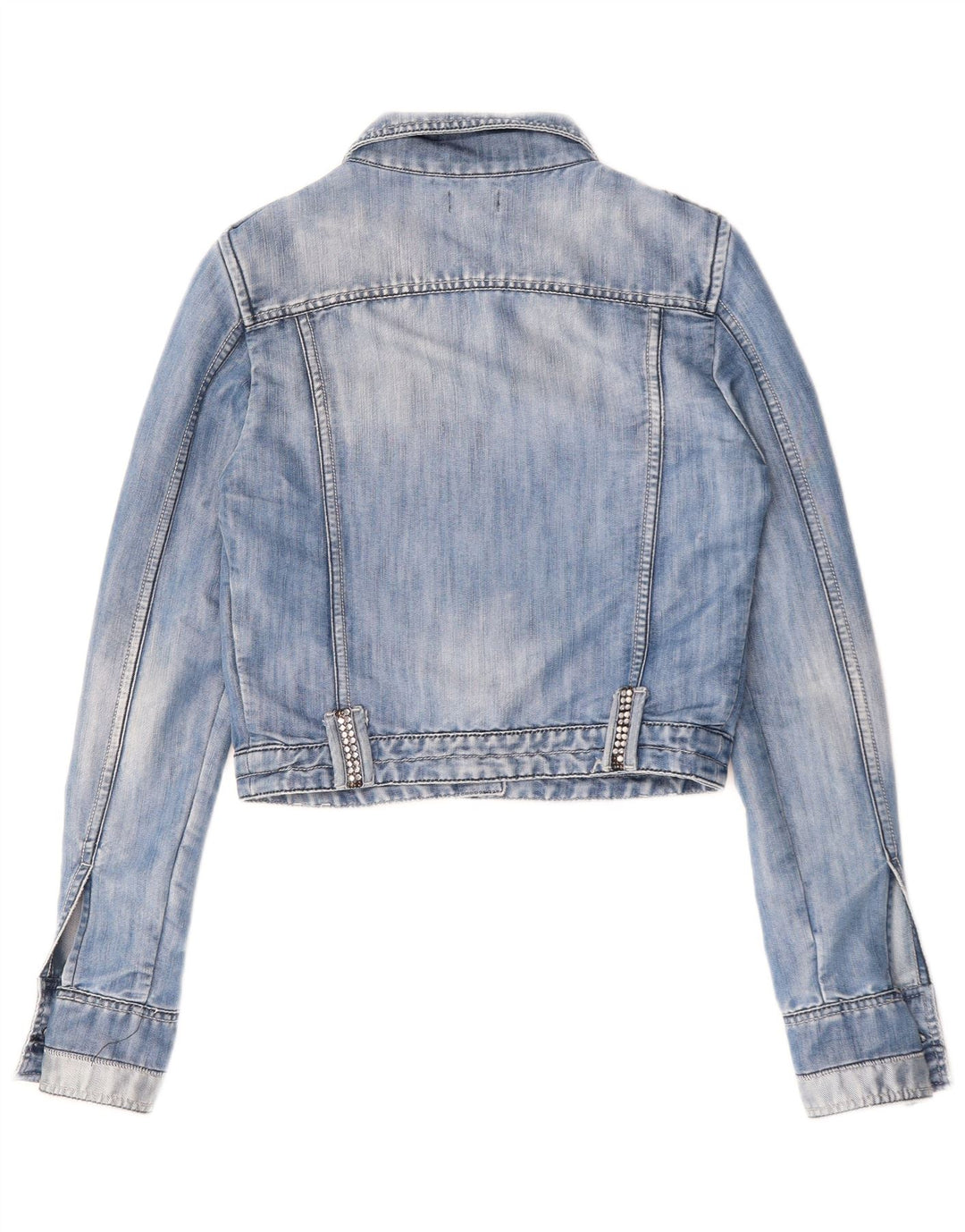 TOY G Womens Crop denimjakke UK 12 Medium Blue