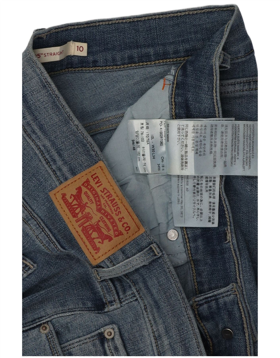 LEVI'S Dame lange lige jeans US 10 Large W30 L34 Blå Bomuld