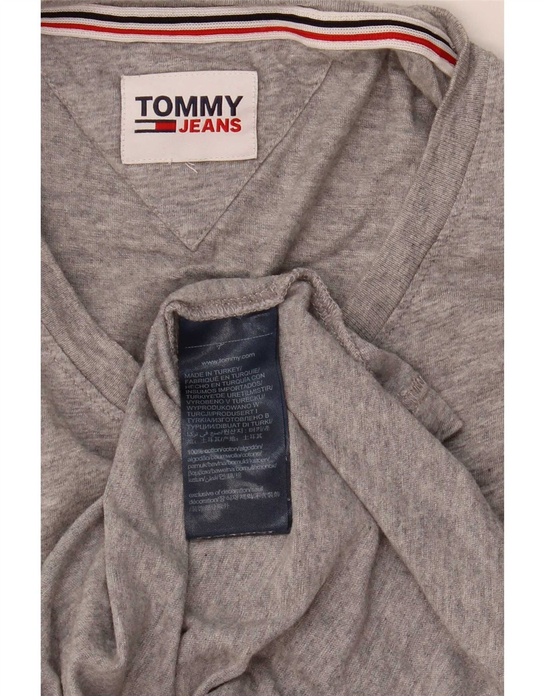 Tommy Hilfiger Herre T-Shirt Top Stor Grå Flecked Bomuld