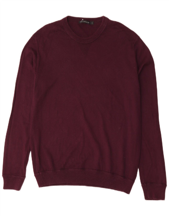 French Connection Herre Crew Neck Jumper Sweater Medium Bourgogne bomuld