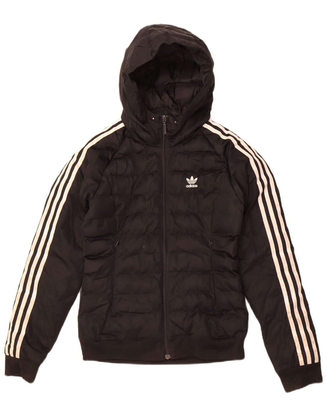 Adidas Polstret hættejakke til kvinder UK 6 XS Sort polyester