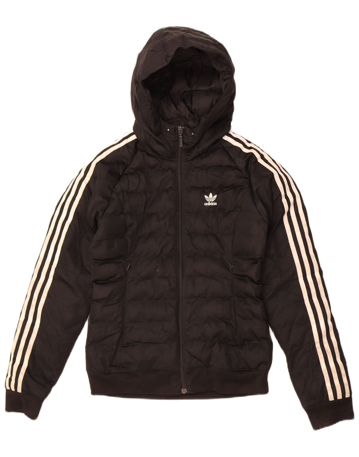 Adidas Polstret hættejakke til kvinder UK 6 XS Sort polyester