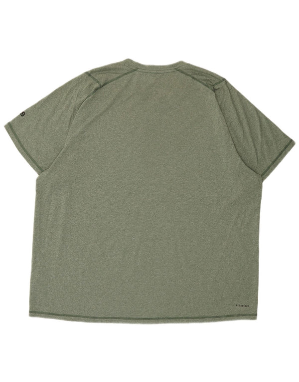 ADIDAS Aeroready T-Shirt Top 2XL Khaki Flecked Polyester