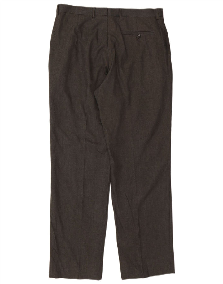 Marks & Spencer Straight Suit Bukser til mænd W34 L33 Grå polyester