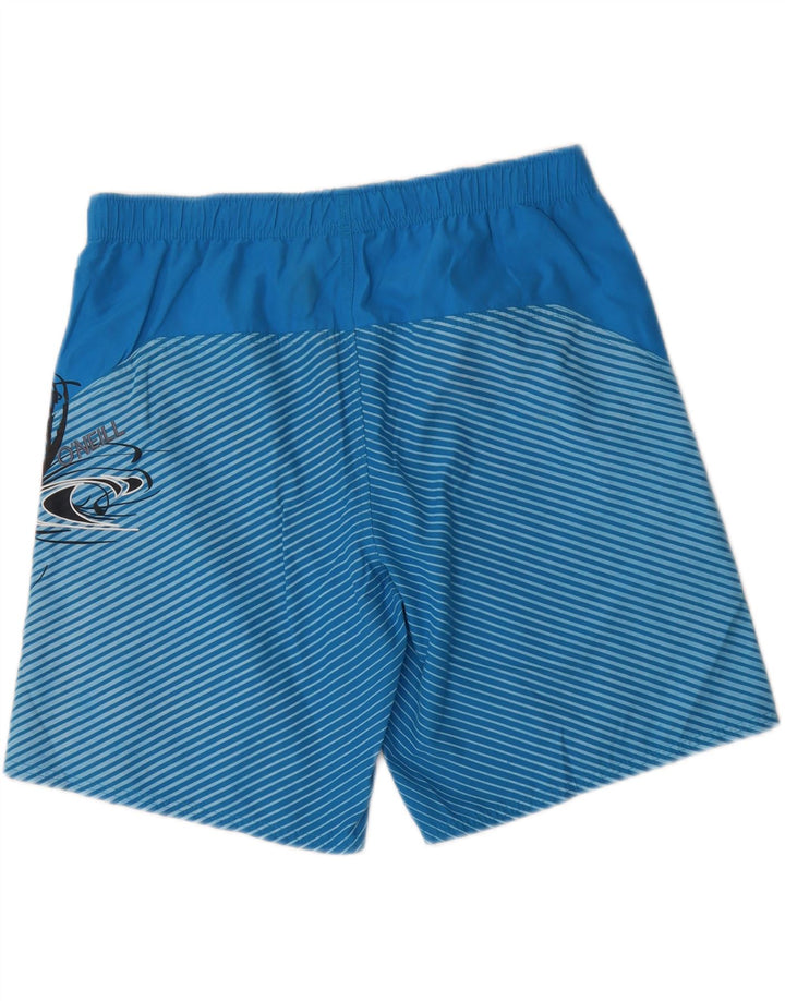 O'NEILL Mens Graphic Swimming Shorts Large  Blue Striped Polyester Vintage O'Neill and Second-Hand O'Neill from Messina Hembry 
