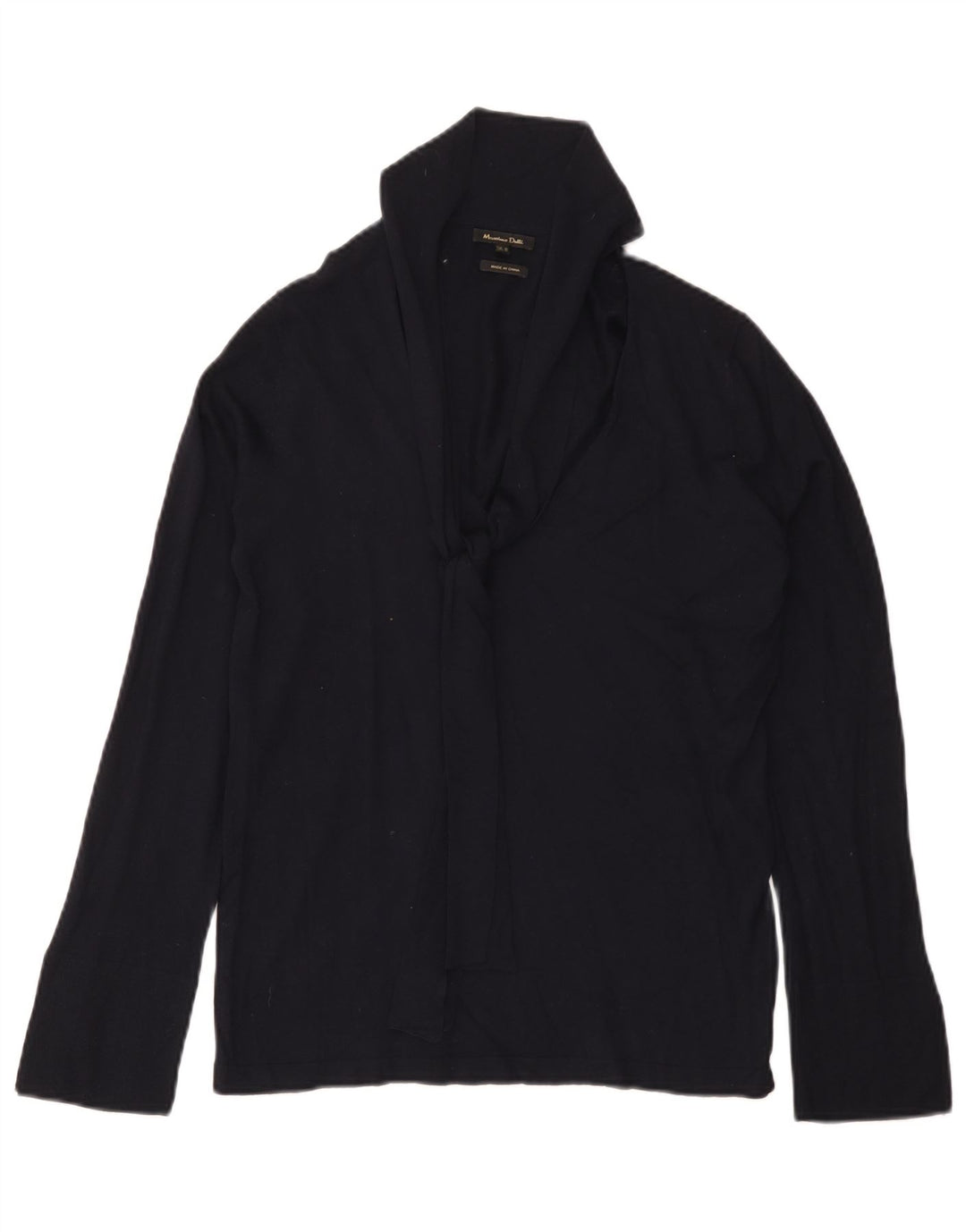 Massimo Dutti Dame Shawl Neck Jumper Sweater UK 12 Medium Navy Blue