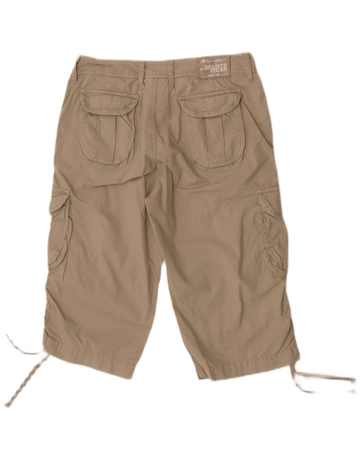 Champion Womens Cargo Bermuda Shorts Medium W28 Khaki Bomuld