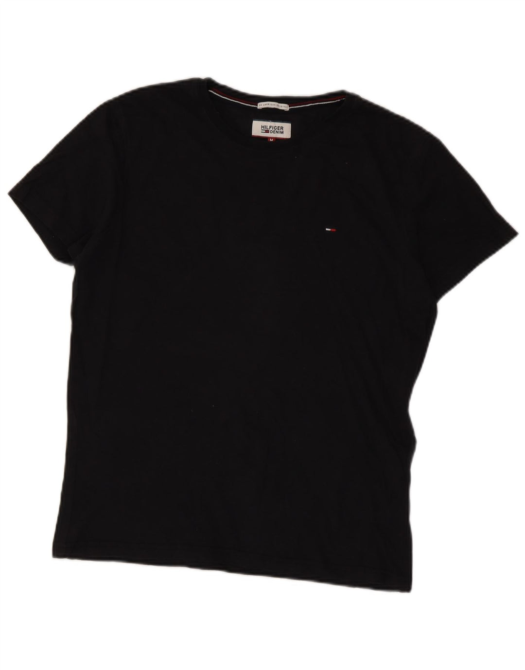 Tommy Hilfiger Herre T-Shirt Top Medium Sort Bomuld