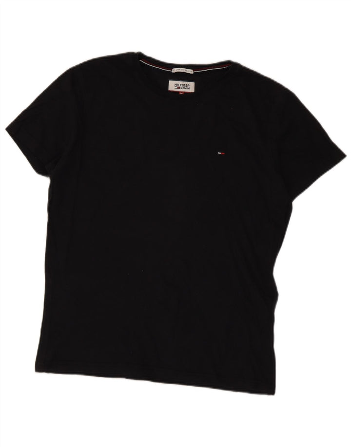 Tommy Hilfiger Herre T-Shirt Top Medium Sort Bomuld
