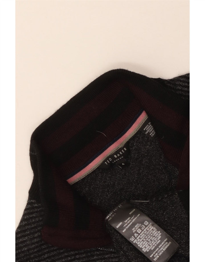 Ted Baker Dame sweater med lynlås-hals str. 4 Large Grå uld