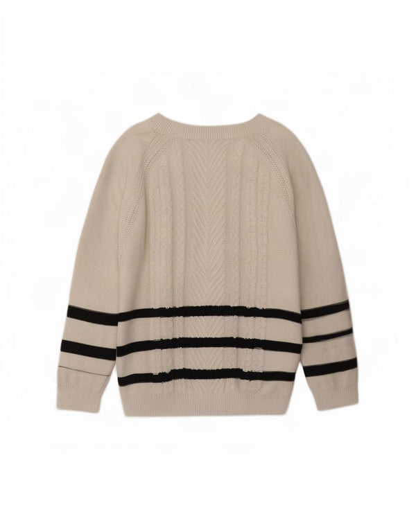 Crew Clothing Womens Boat Neck Jumper Sweater UK 18 XL White Striped Cotton