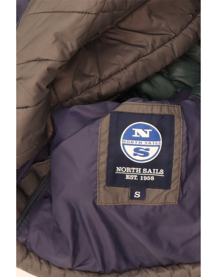 North Sails Herre hættepolstret jakke UK 36 Lille grå nylon