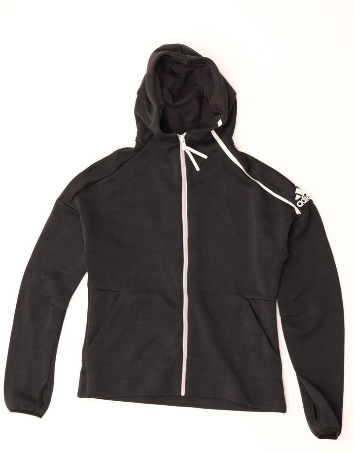 Adidas Dame Hættetrøje Sweater UK 16 Stor Sort Polyester