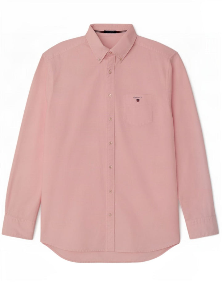 Gant herre Regular Fit skjorte størrelse 41/42 16 1/2 Large Pink Bomuld