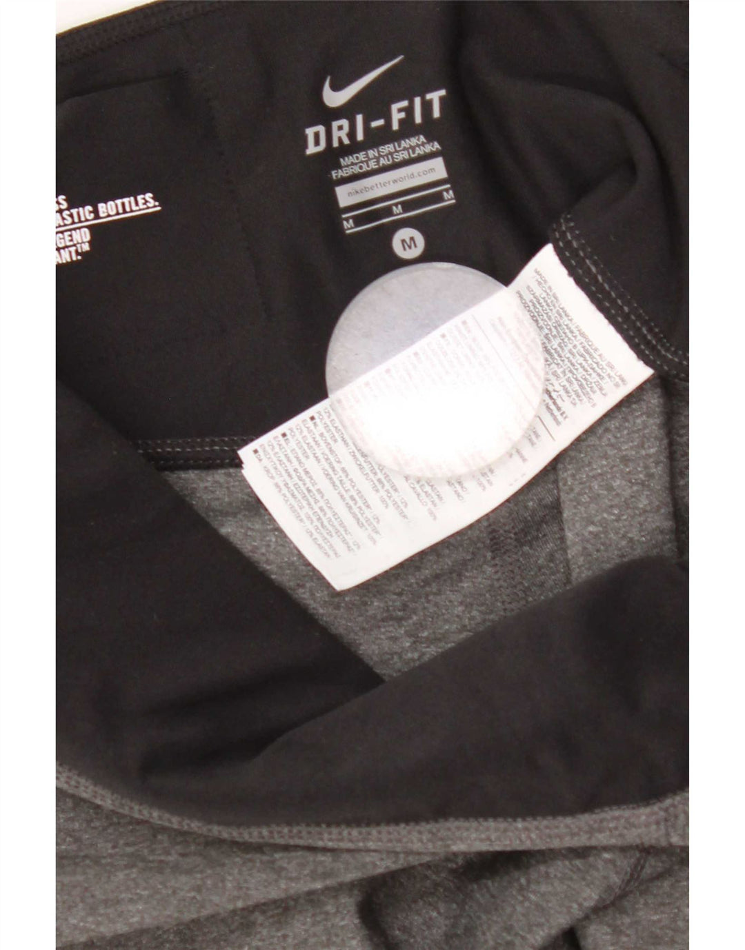 Nike Dame Dri Fit Leggings UK 14 Medium Grey Colourblock Polyester