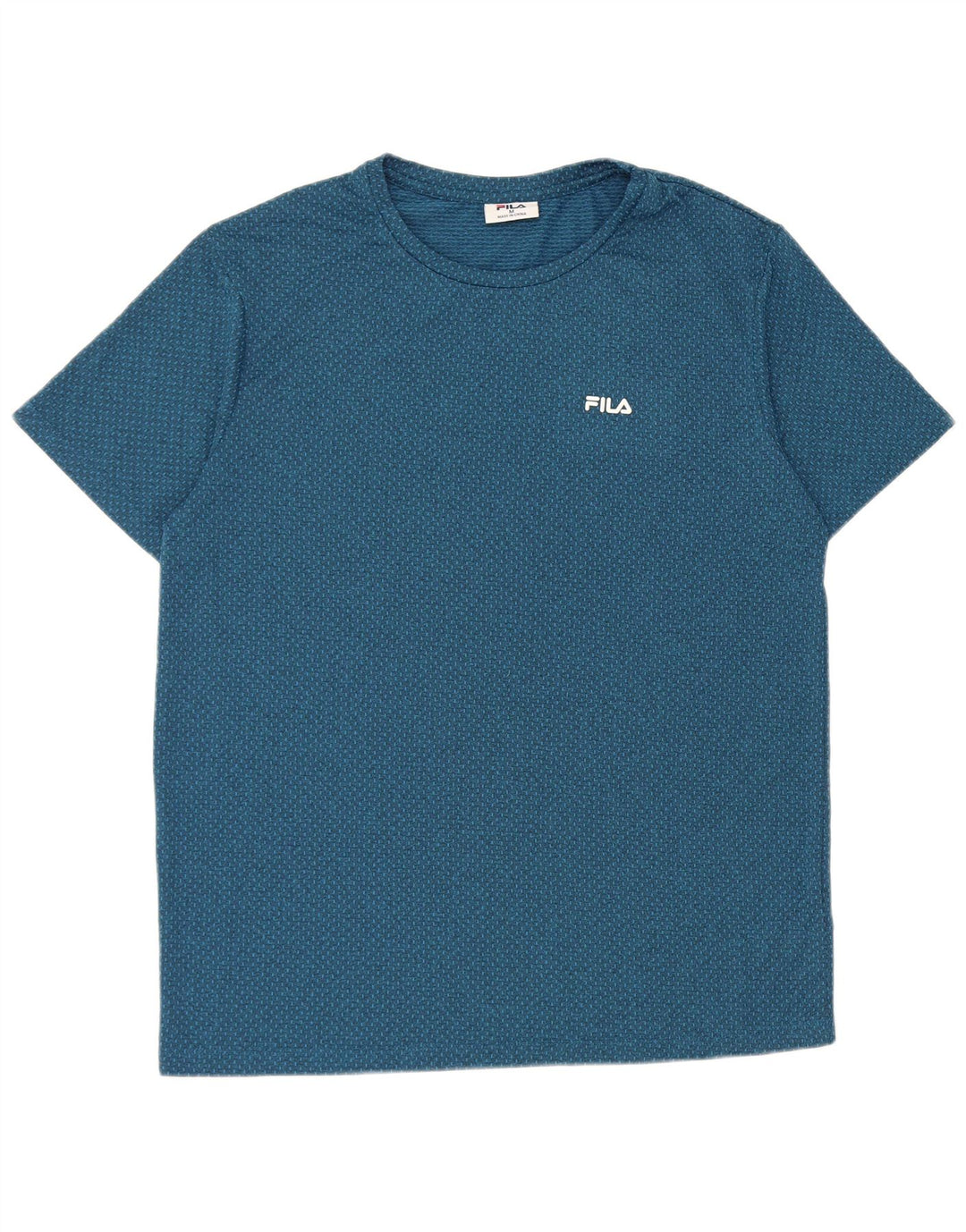 Fila Herre T-Shirt Top Medium Blue Spotted Polyester
