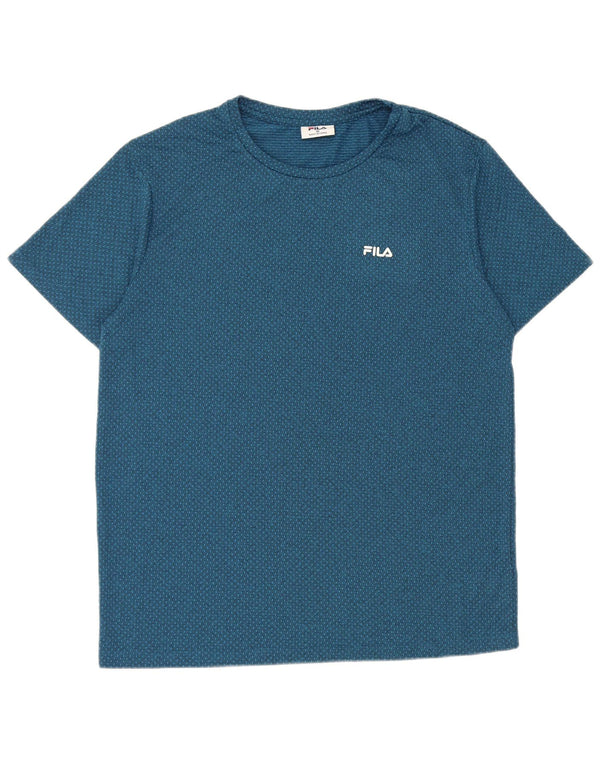 Fila Herre T-Shirt Top Medium Blue Spotted Polyester