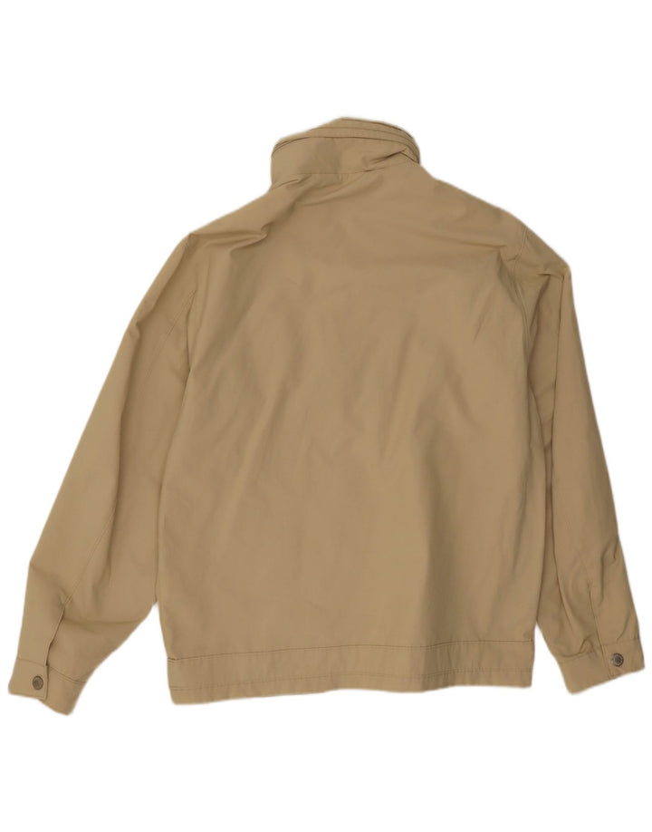 Wampum Herre Hooded Bomber Jacket UK 40 Stor Beige Bomuld