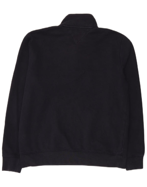 Tommy Hilfiger Herre Grafisk Zip Neck Sweatshirt Jumper Medium Navy Blue