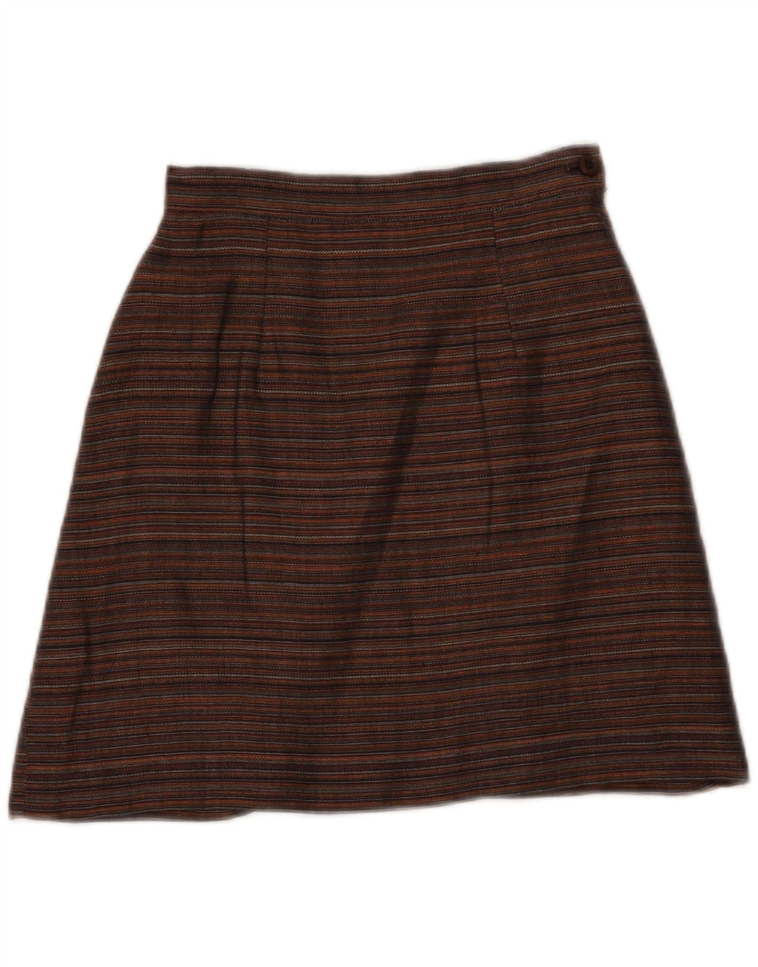 VINTAGE Womens Mini Skirt W22 2XS Brown Pinstripe Vintage Vintage and Second-Hand Vintage from Messina Hembry 