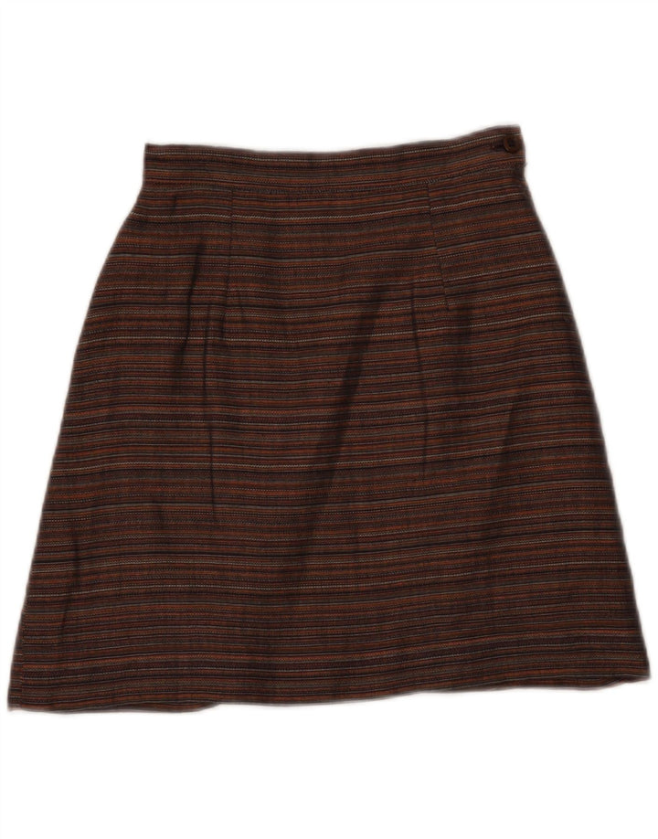 VINTAGE Womens Mini Skirt W22 2XS Brown Pinstripe Vintage Vintage and Second-Hand Vintage from Messina Hembry 