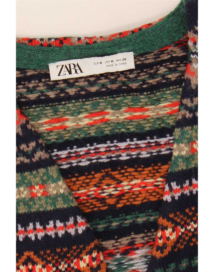 Zara Womens Crop vest UK 12 Medium Flerfarvet Uld