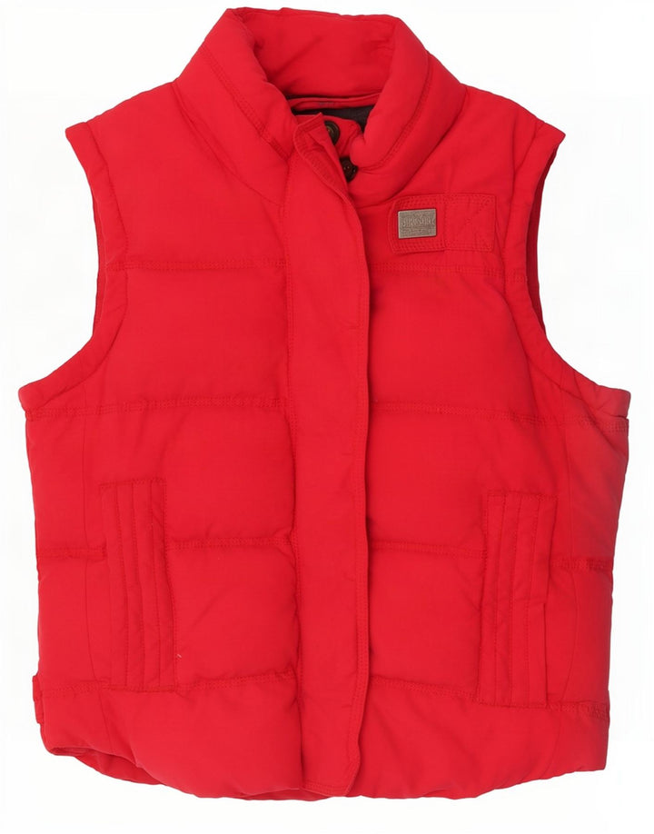 Superdry Womens Polstret Gilet UK 14 Medium Red Bomuld