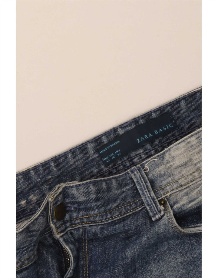 Zara Dame Distressed Slim Jeans EU 42 Large W32 L30 Blue