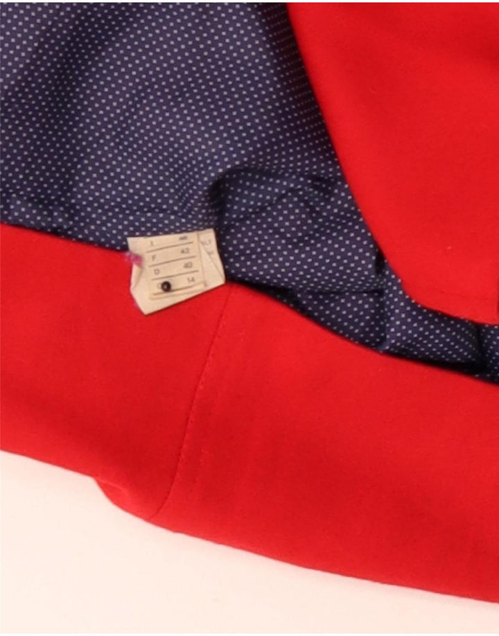 Vintage Dame Dobbeltradet Blazer Jacket UK 14 Medium Rød Uld Retro