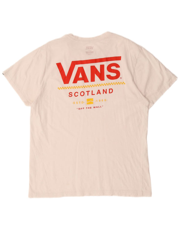 Vans Herre Slim Fit Grafisk T-Shirt Top Stor Hvid Bomuld