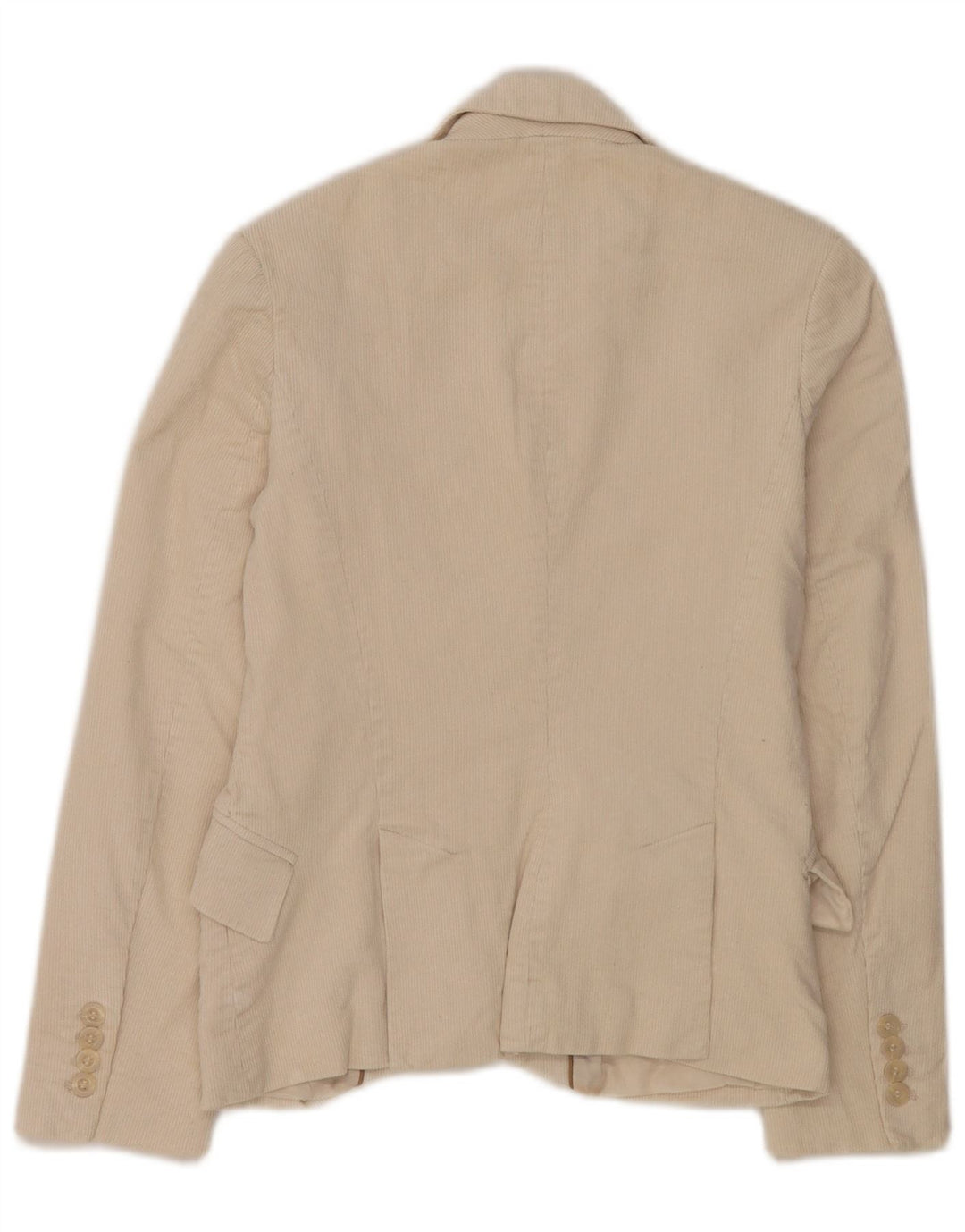 Zara Dame 2-knaps fløjlsbukser blazerjakke EU 36 XS Off White Bomuld