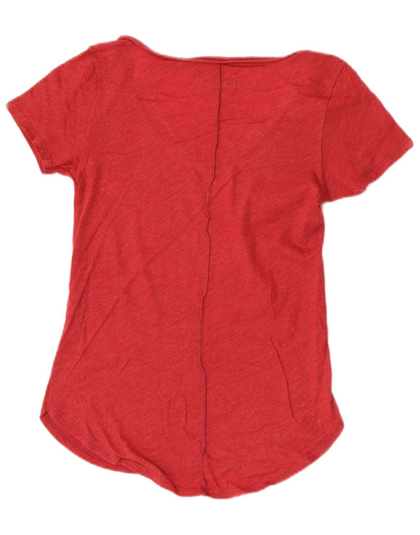 Hollister Grafisk T-shirt top til kvinder UK 4 XS Rød