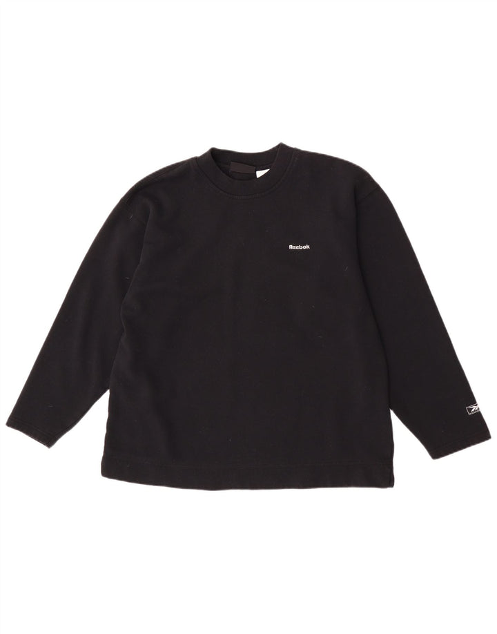 Reebok Dame Sweatshirt Jumper UK 12 Medium Sort Polyester