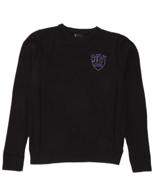 Jack & Jones Herre grafisk rund hals sweater stor sort bomuld
