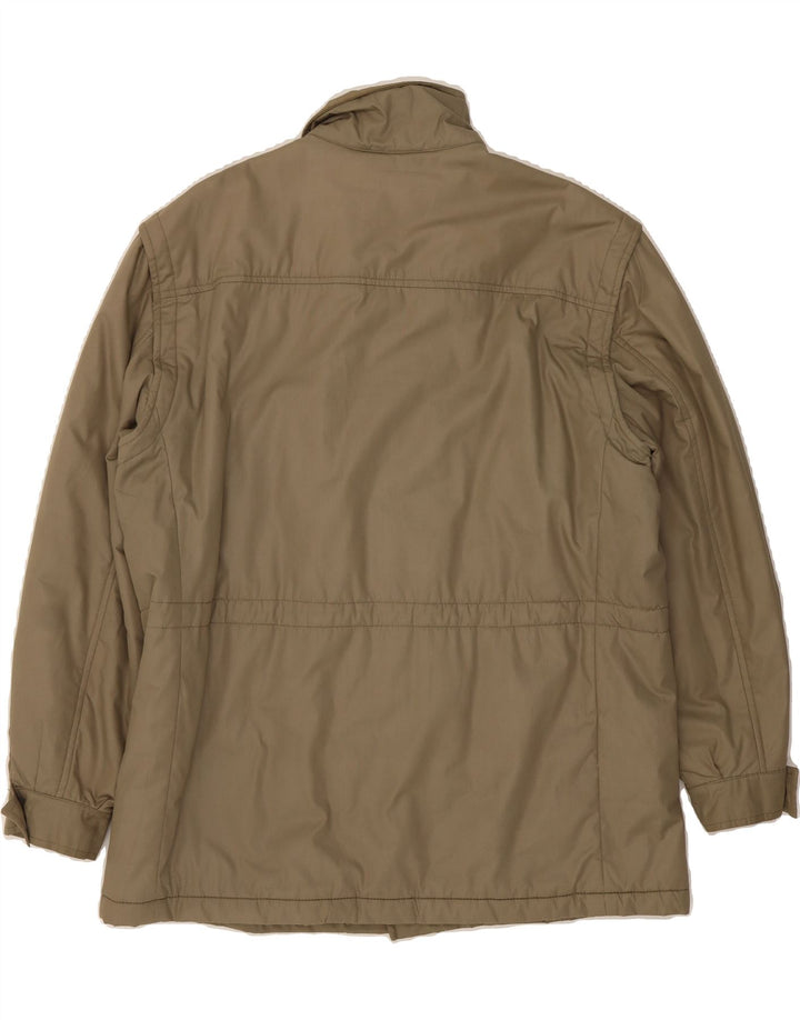 VINTAGE Mens Utility Jacket UK 38 Medium Beige Polyester Vintage Vintage and Second-Hand Vintage from Messina Hembry 