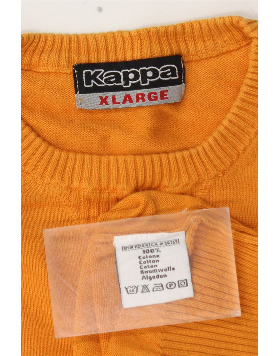 KAPPA Herre sweater med rund hals XL gul bomuld