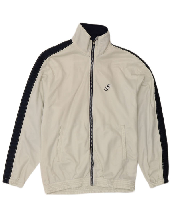 Asics Boys Tracksuit Top Jacket 13-14 Years White Colourblock