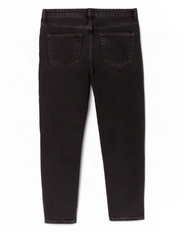 Zara Herre Cropped Jeans EU 42 Large W32 L26 Sort Bomuld