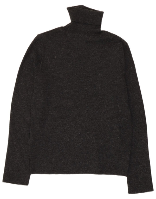 Zara Dame Roll Neck Jumper Sweater UK 12 Medium Grey Flecked Acryl
