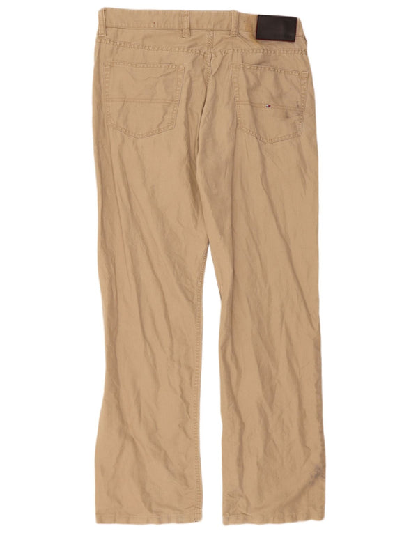 Tommy Hilfiger Straight Casual Bukser til mænd W36 L31 Beige Linned