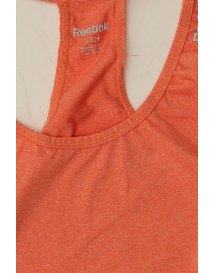 REEBOK Womens Vest Top UK 10 Small Orange Polyester Vintage Reebok and Second-Hand Reebok from Messina Hembry 