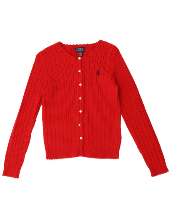 Polo Ralph Lauren piger Crop cardigan sweater 12-13 år stor rød bomuld