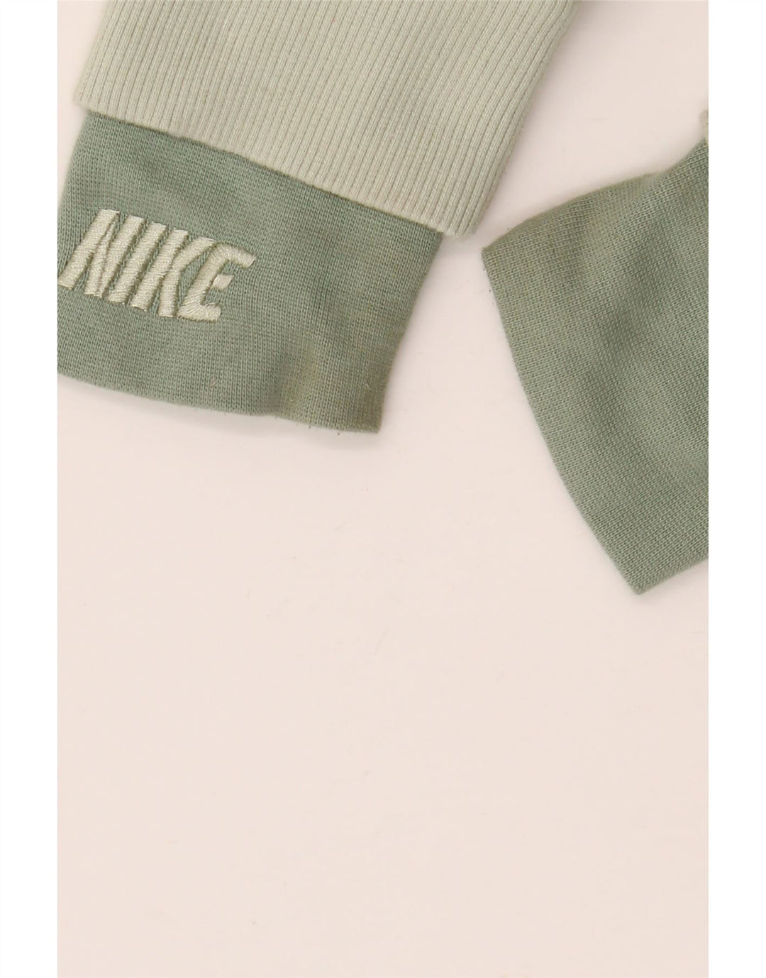 Nike Dame Crop Hoodie Jumper UK 10 Small Green Colourblock Bomuld