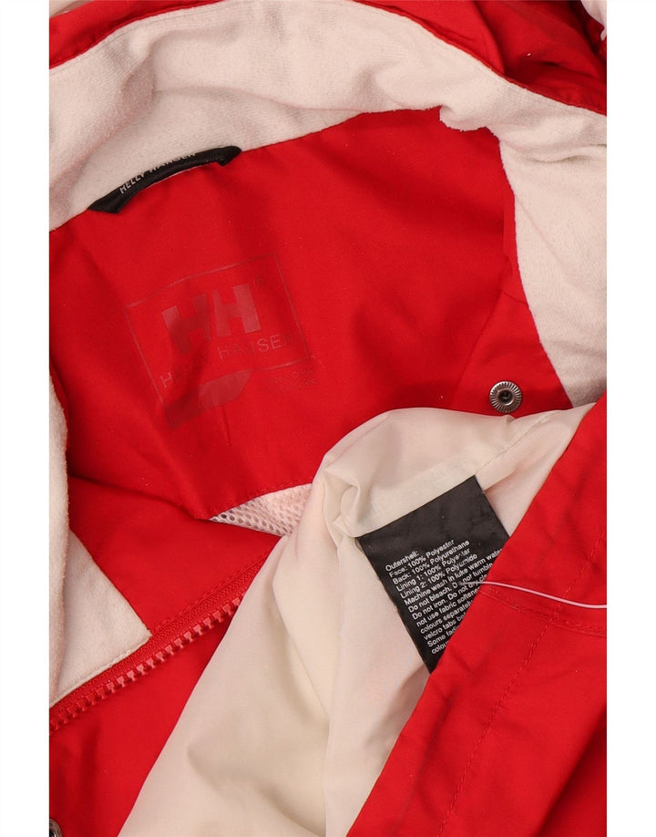 Helly Hansen Regnjakke med hætte til kvinder UK 14 Medium Rød Polyester