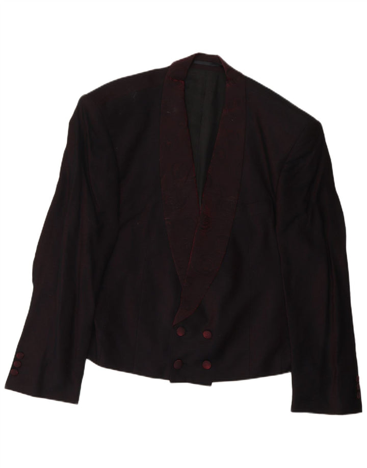 Emani Dame Dobbeltradet Blazer Jacket IT 50 XL Burgundy Viscose