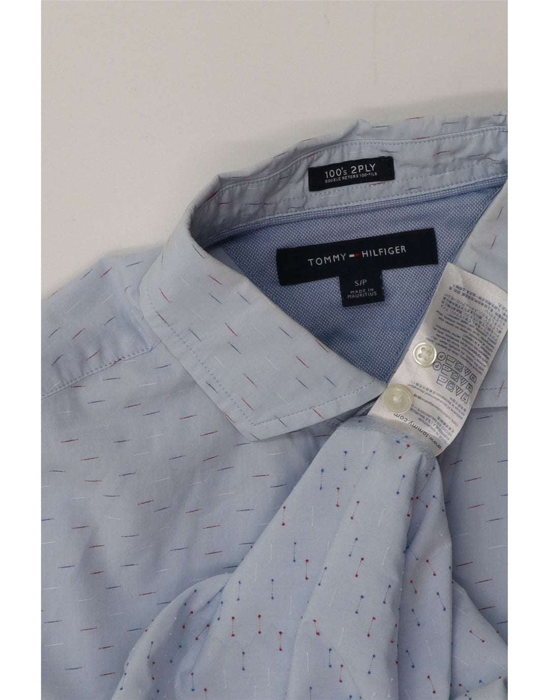 TOMMY HILFIGER Herreskjorte, lille blåflettet bomuld