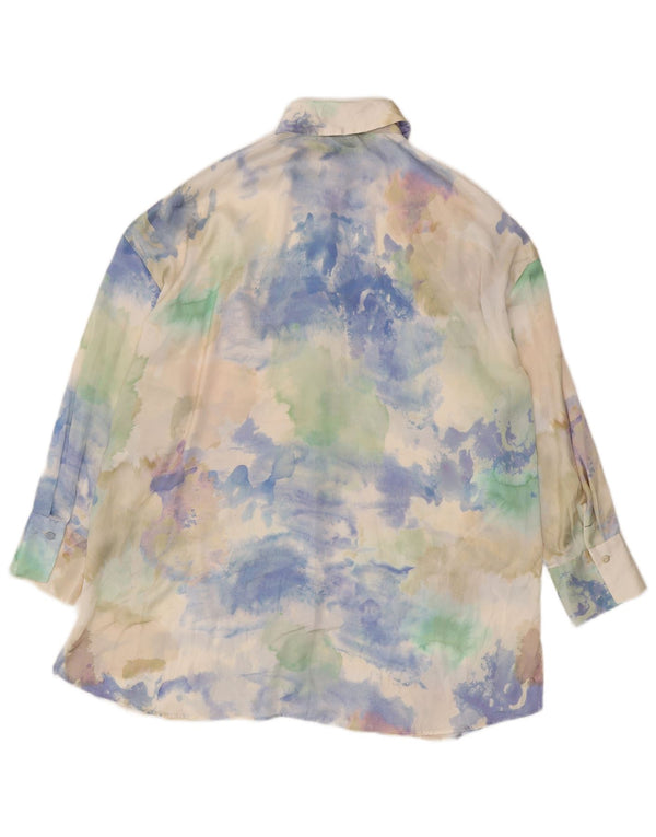 ZARA Oversized skjortekjole til kvinder UK 6 XS Flerfarvet Tie Dye Polyester