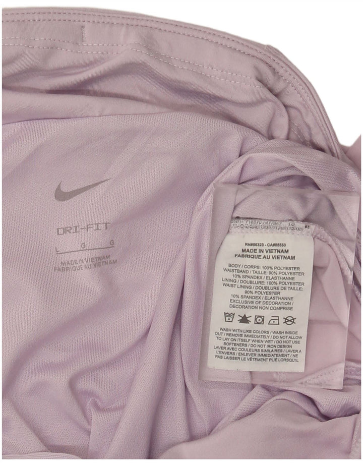 Nike Dame Dri Fit sportsshorts UK 14 Large Purple Polyester